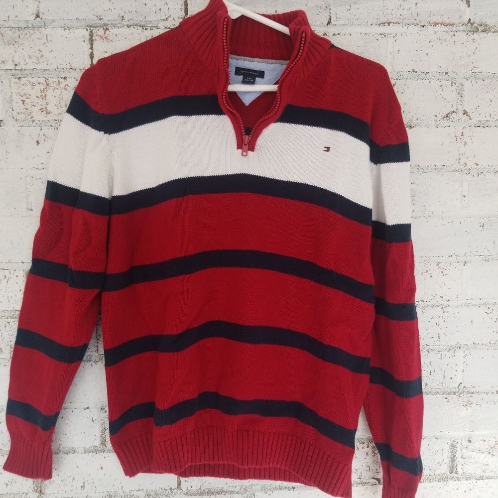 Vintage Tommy quarter zip sweater youth large
